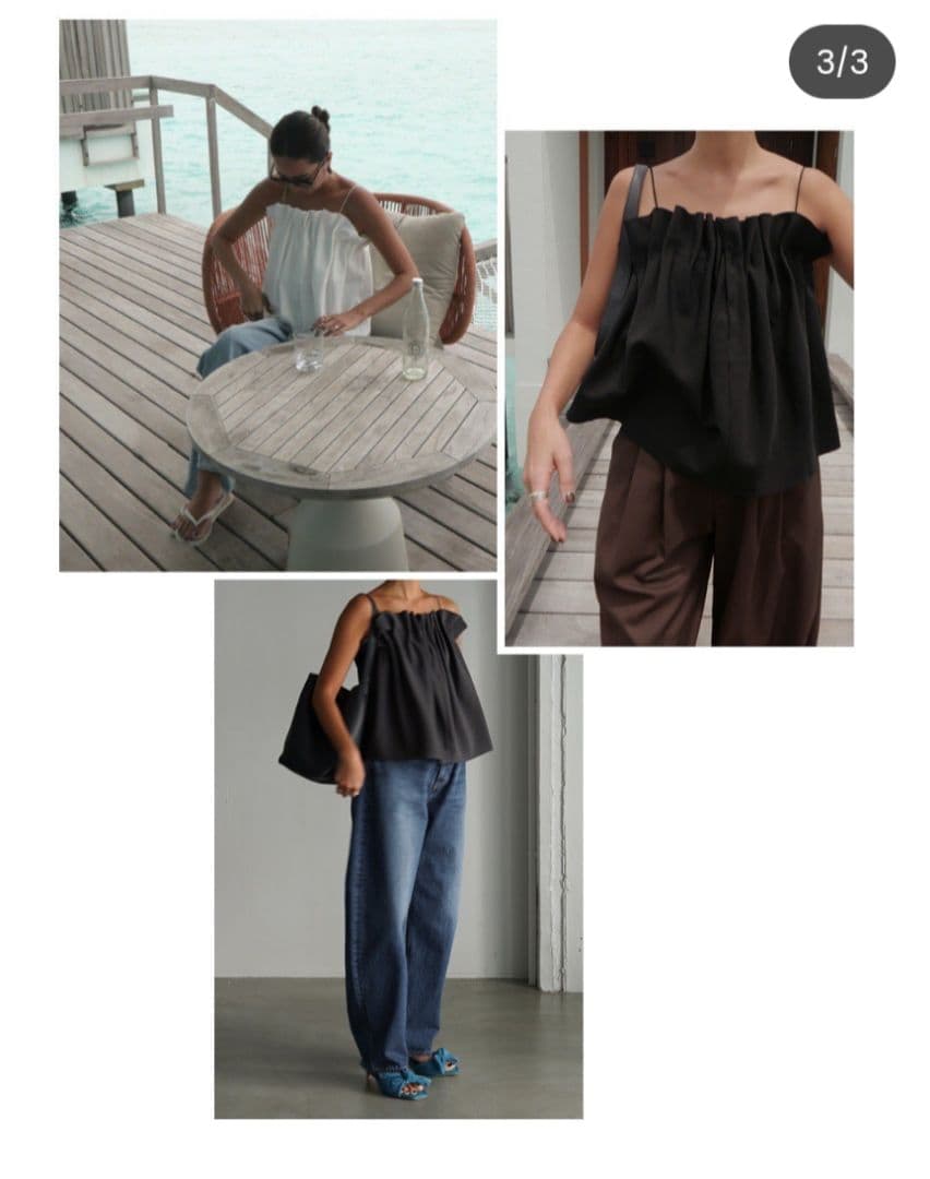 【試着のみ】room306 Contemporary ギャザーキャミソール