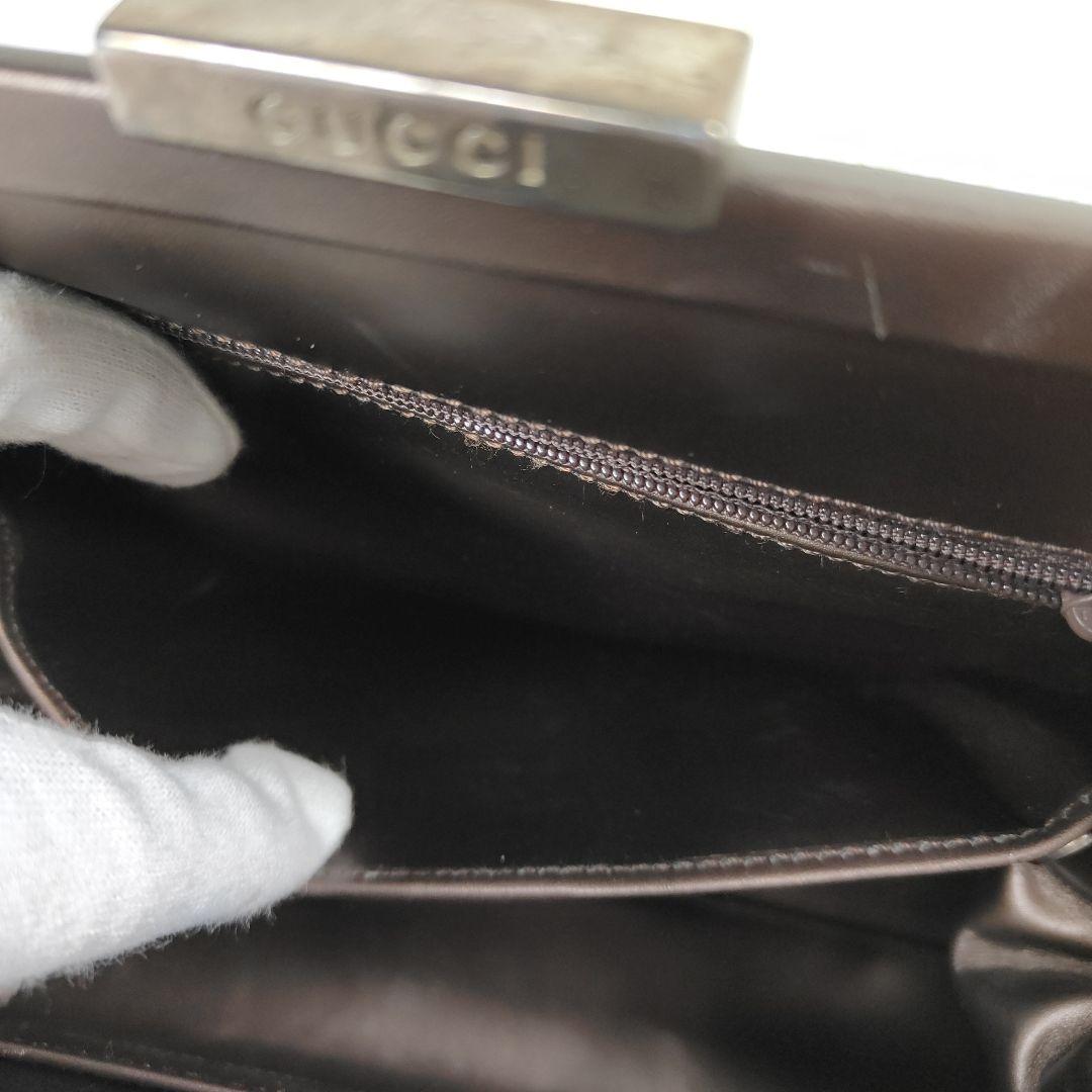 本日限定価格　グッチ　ハンドバッグ　トップハンドル　がま口　ロゴ金具　肩掛け