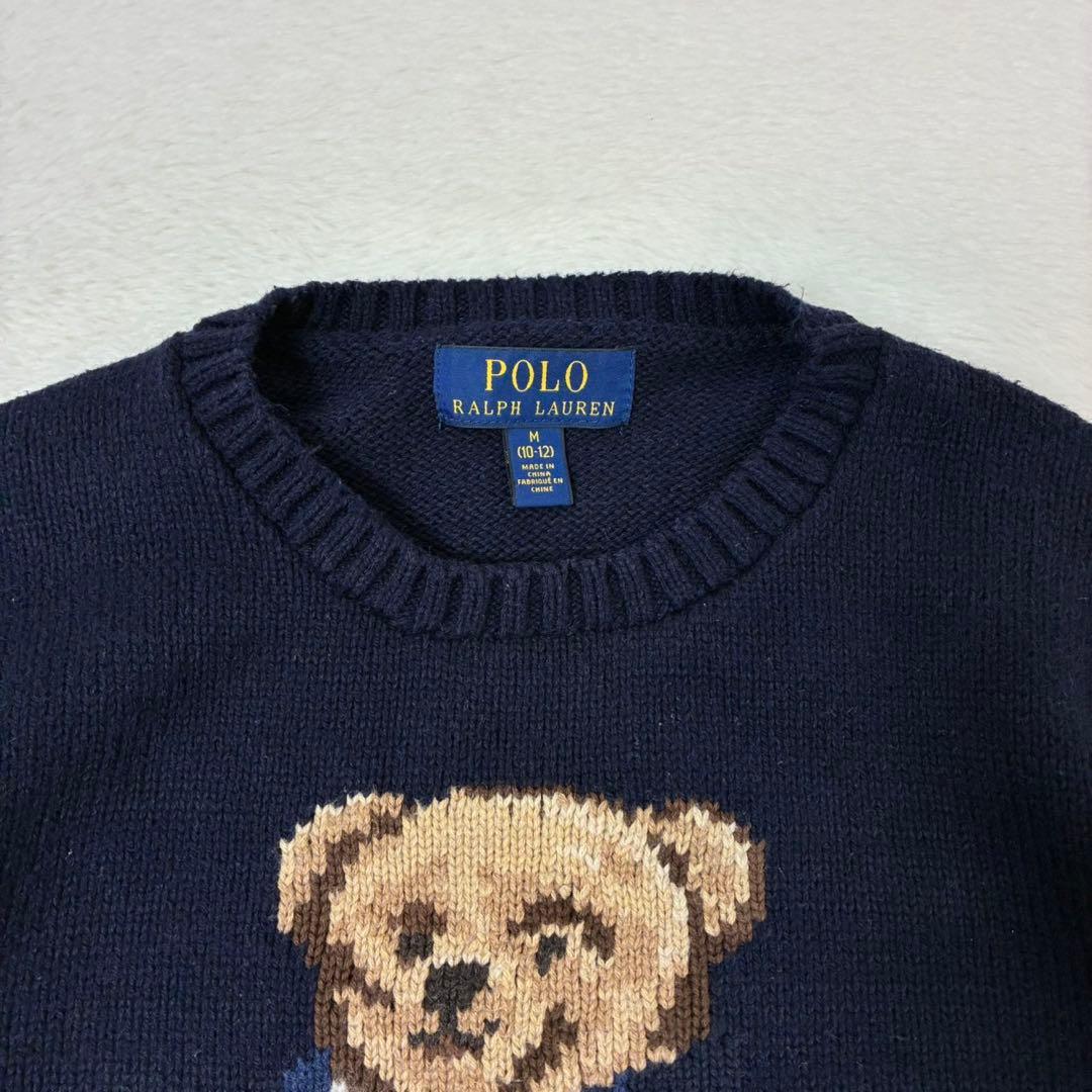 ポロラルフローレン　ニット　長袖　ネイビー　ポロベア　レディースXSサイズ相当