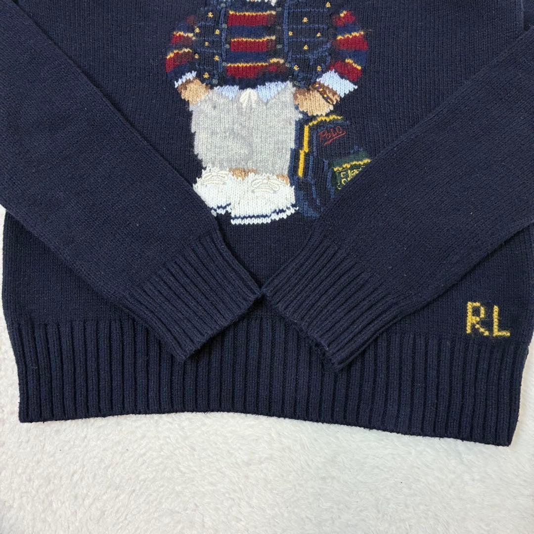 ポロラルフローレン　ニット　長袖　ネイビー　ポロベア　レディースXSサイズ相当