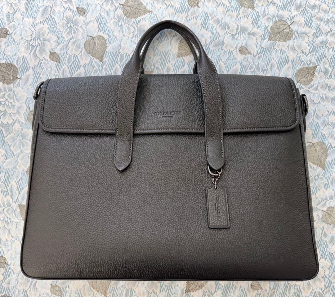【ピコ治郎】COACHサリバントート本革黒ノートパソコン15.6㌅収納可