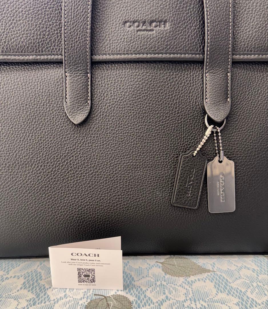 【ピコ治郎】COACHサリバントート本革黒ノートパソコン15.6㌅収納可