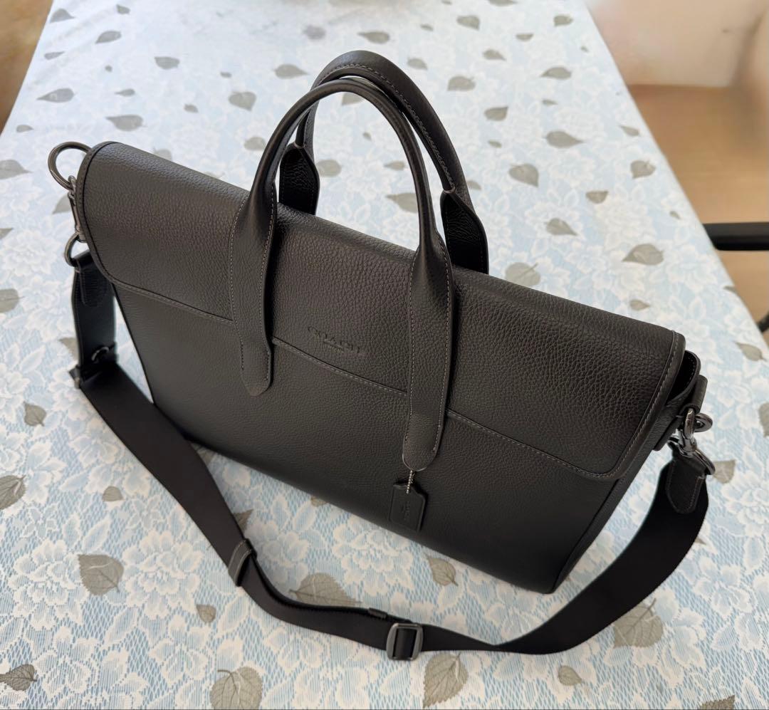 【ピコ治郎】COACHサリバントート本革黒ノートパソコン15.6㌅収納可