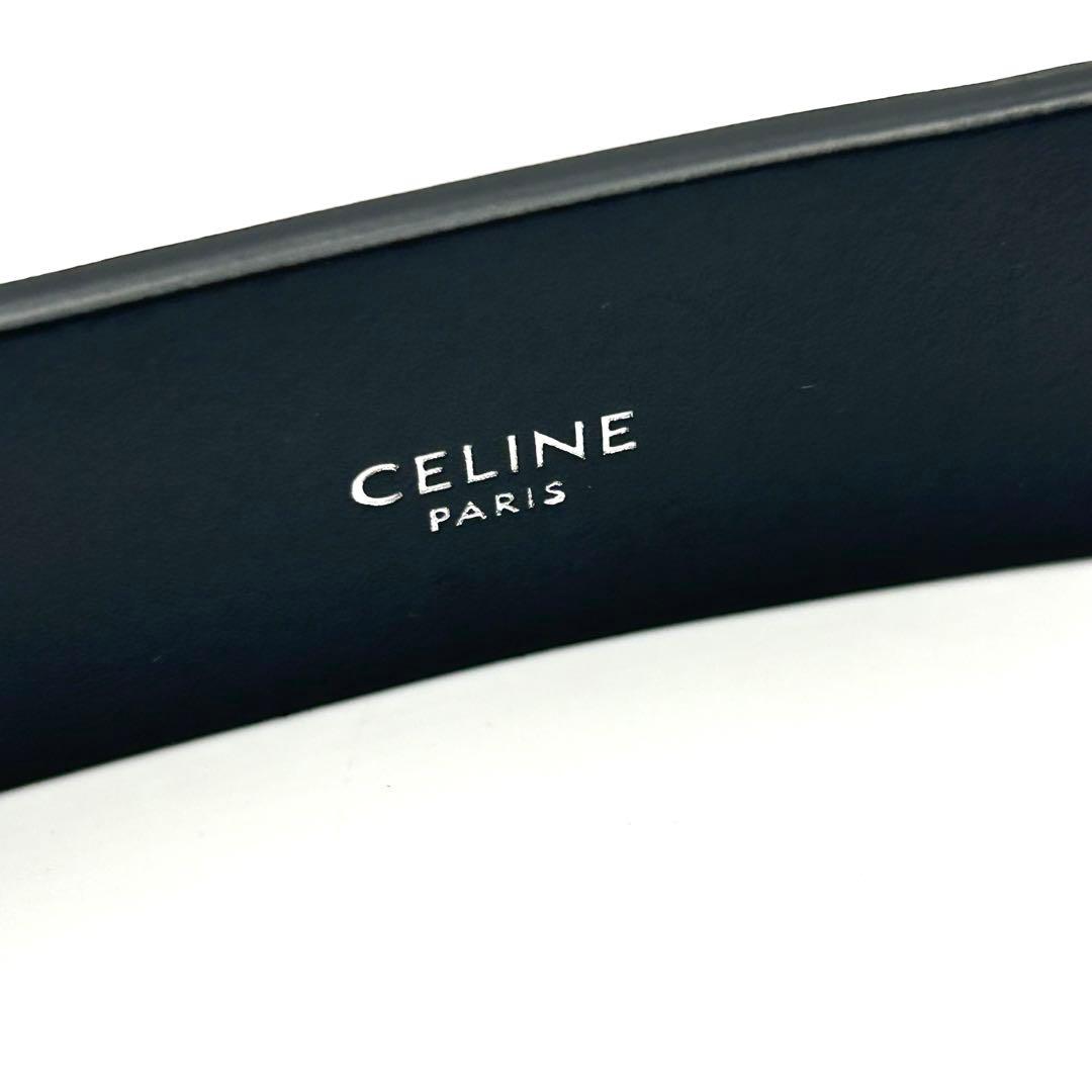 CELINE セリーヌ ウエスタンベルト ロゴ レザー ブラック