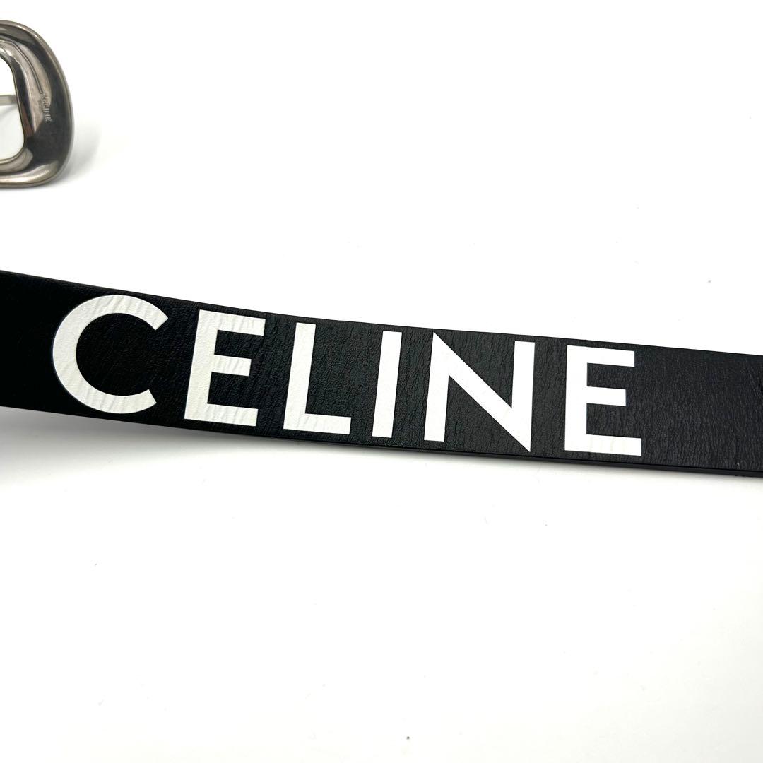 CELINE セリーヌ ウエスタンベルト ロゴ レザー ブラック