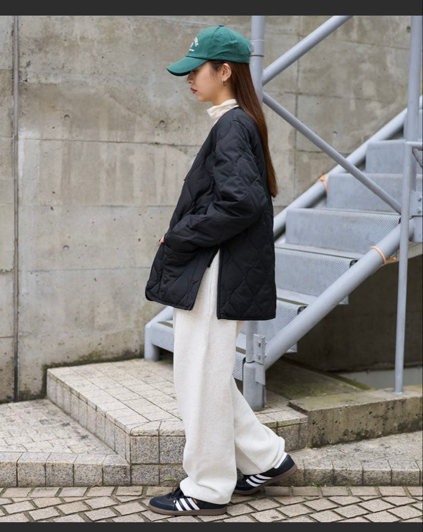 タイオン　ミリタリー ダブルジップ Vネック ダウン ジャケット