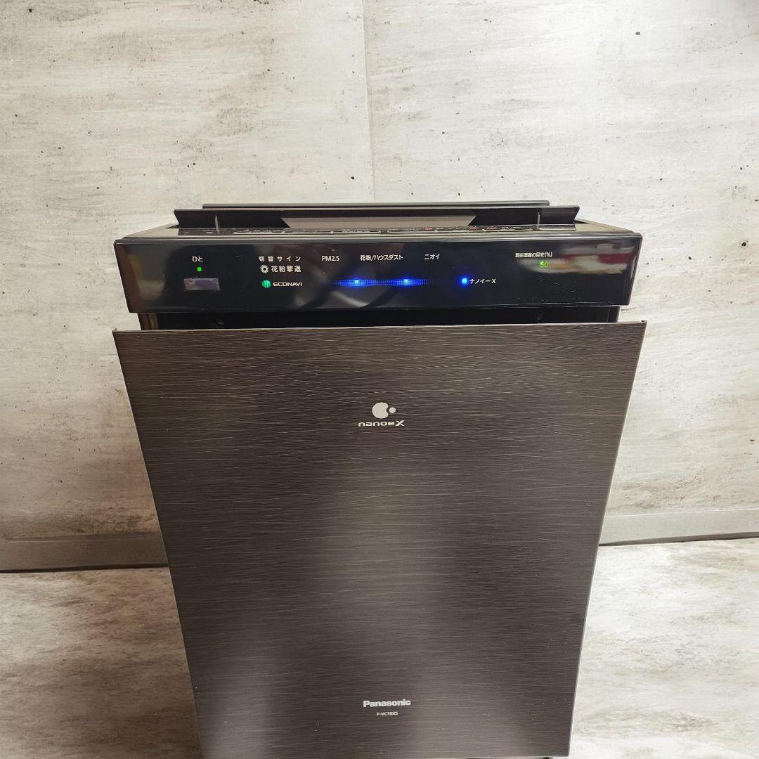 ​【清掃済/ナノイーX】Panasonic 加湿空気清浄機F-VC70XS木目調