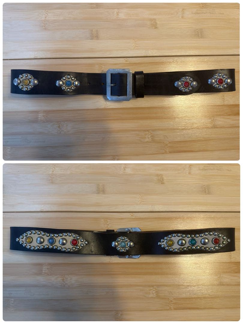 超レア‼️⭐️ウルフズヘッド⭐️マルチカラーストーン⭐️シルバースタッズベルト