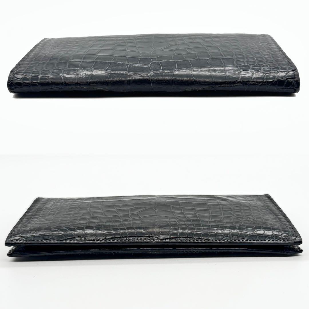 美品✨希少　エルメス　MC2フレミング　アリゲーター　クロコ　長財布　札入れ　黒