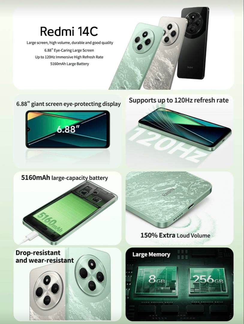 スマートフォン本体 Xiaomi Redmi 14C 6GB/128GB