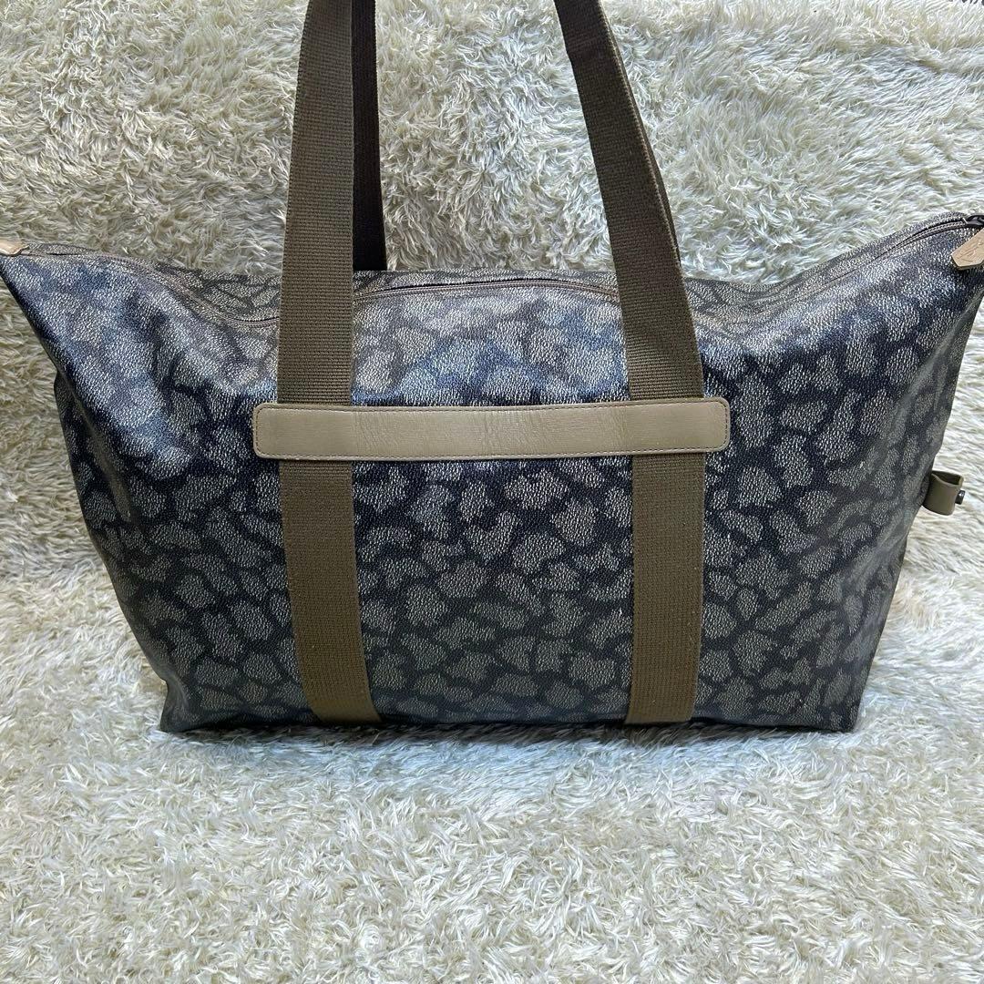 【美品 大容量】イヴサンローラン　ボストンバッグ　ジラフ　PVC ヴィンテージ