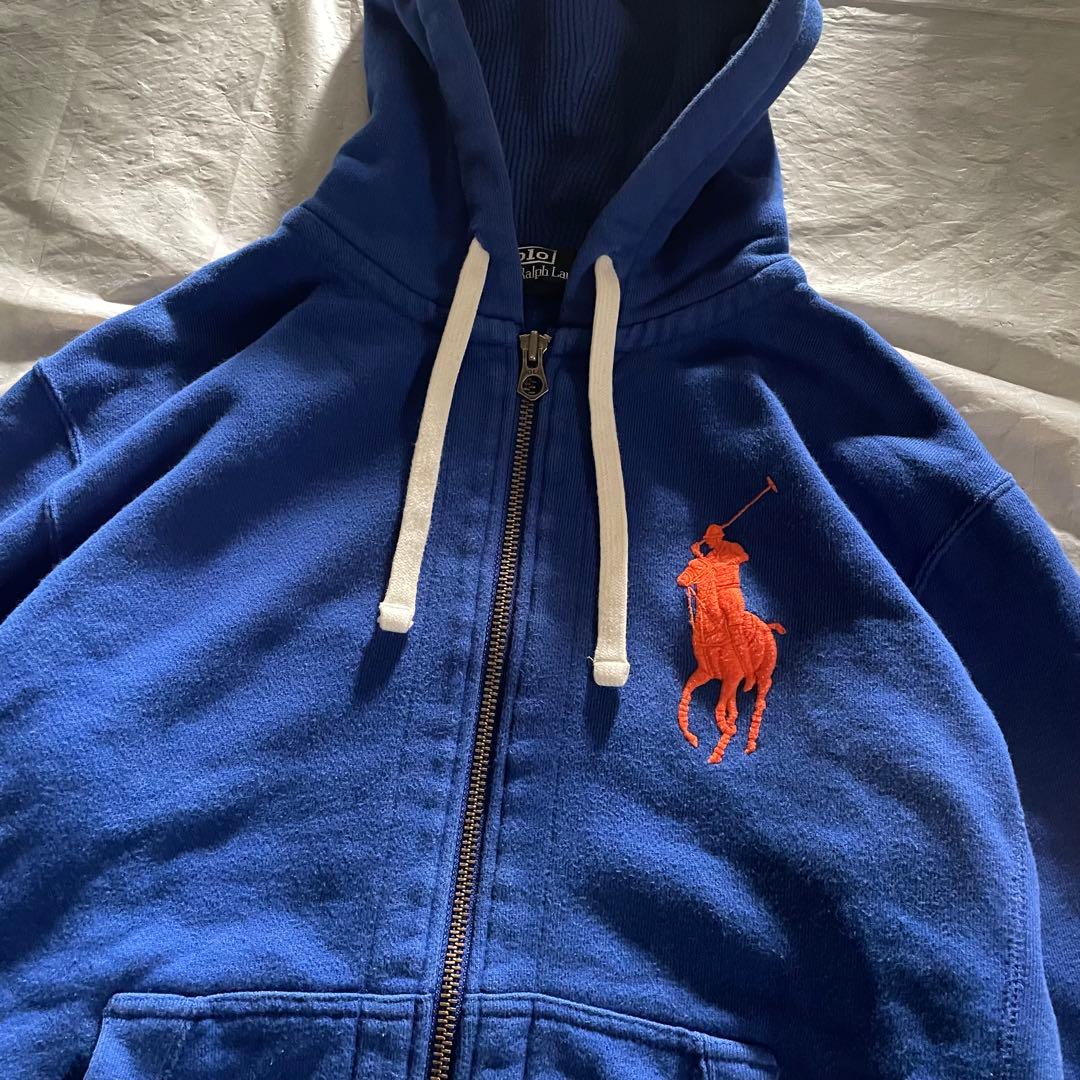 90s Polo Ralph Lauren ビッグポニー ジップパーカー 短丈
