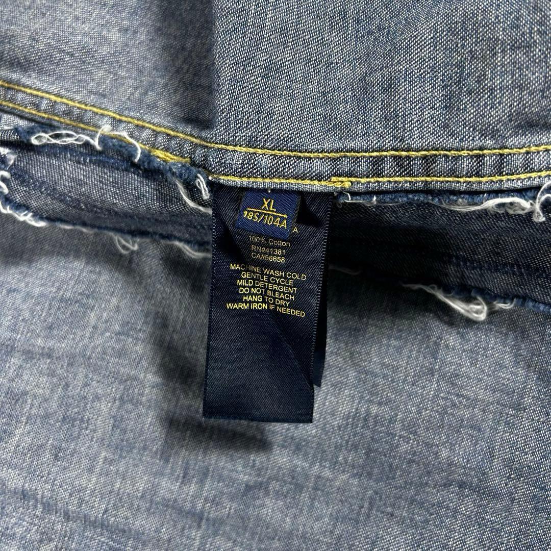 美品　ポロラルフローレン　現行　ウエスタンシャツ　ダメージ加工XL パッチワーク