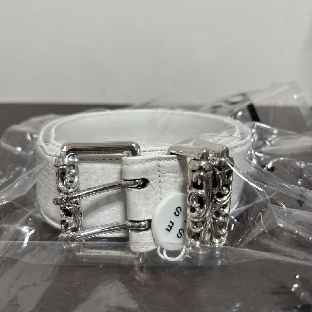 クロムハーツ ダブルピンスクロール ローラー レザー ベルト size 36