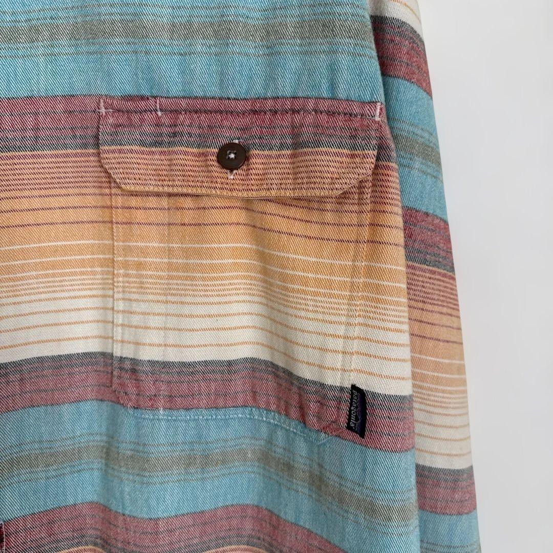 Patagonia ポルトガル製 サニーストライプ ヘビーフランネルシャツ XL