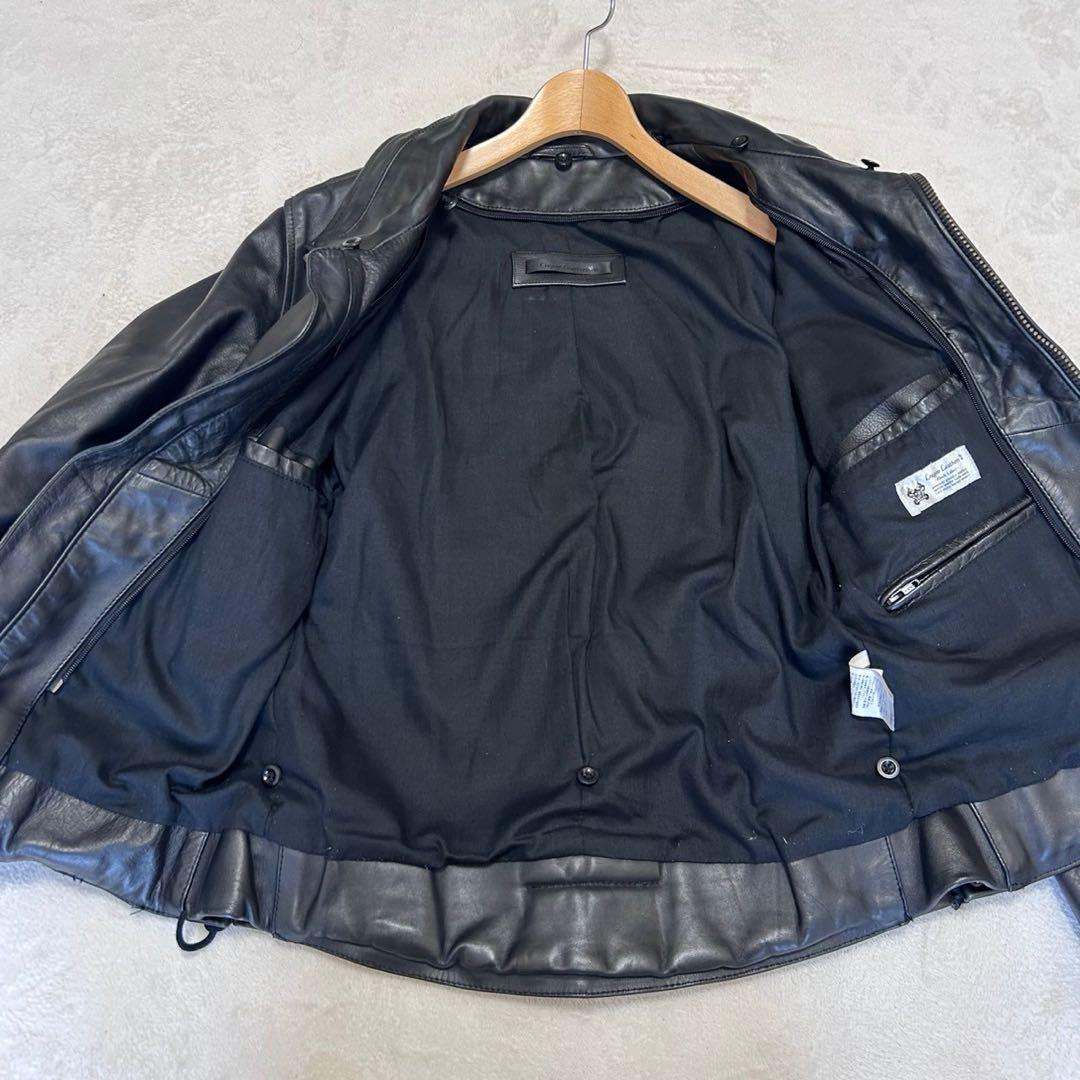 リューグーレザー Lサイズ シングルライダース 本革 牛革 丈短 黒