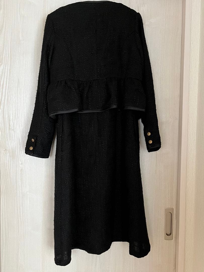 美品 ツィードパフスリーブワンピースジャケットセット　マタニティ・授乳服