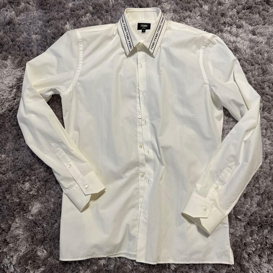 FENDI ホワイト長袖シャツ 39(Mサイズ)