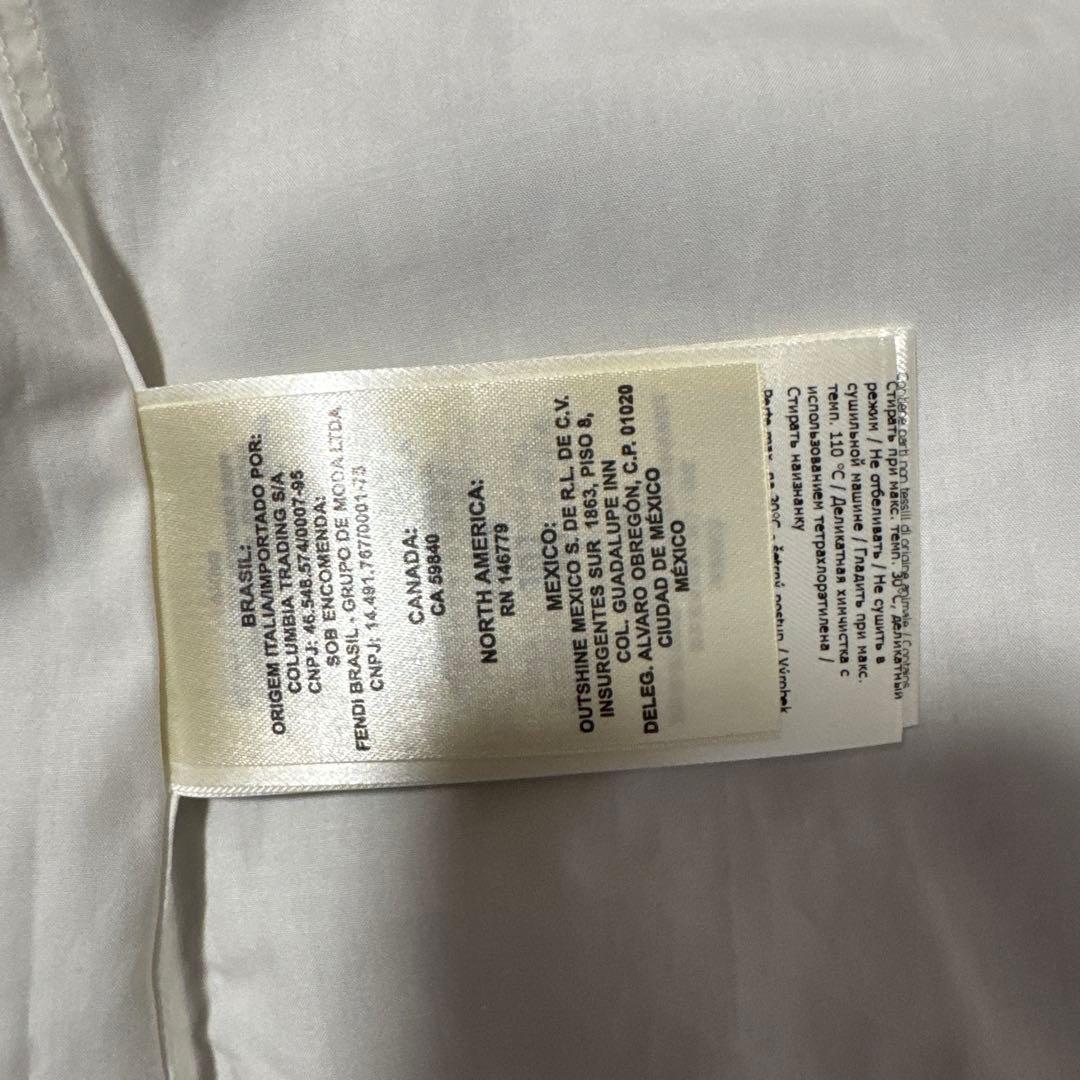 FENDI ホワイト長袖シャツ 39(Mサイズ)