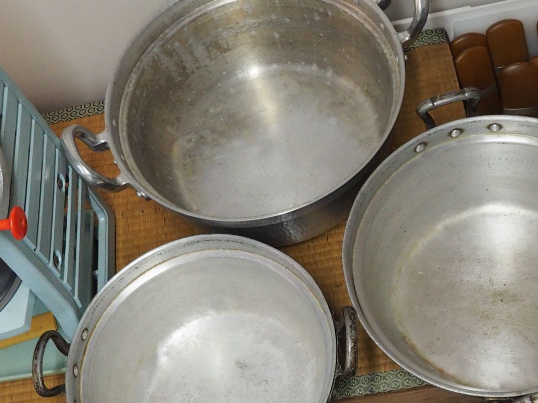 アルミ製　段付鍋 3個セット 1つ蓋付き　業務用