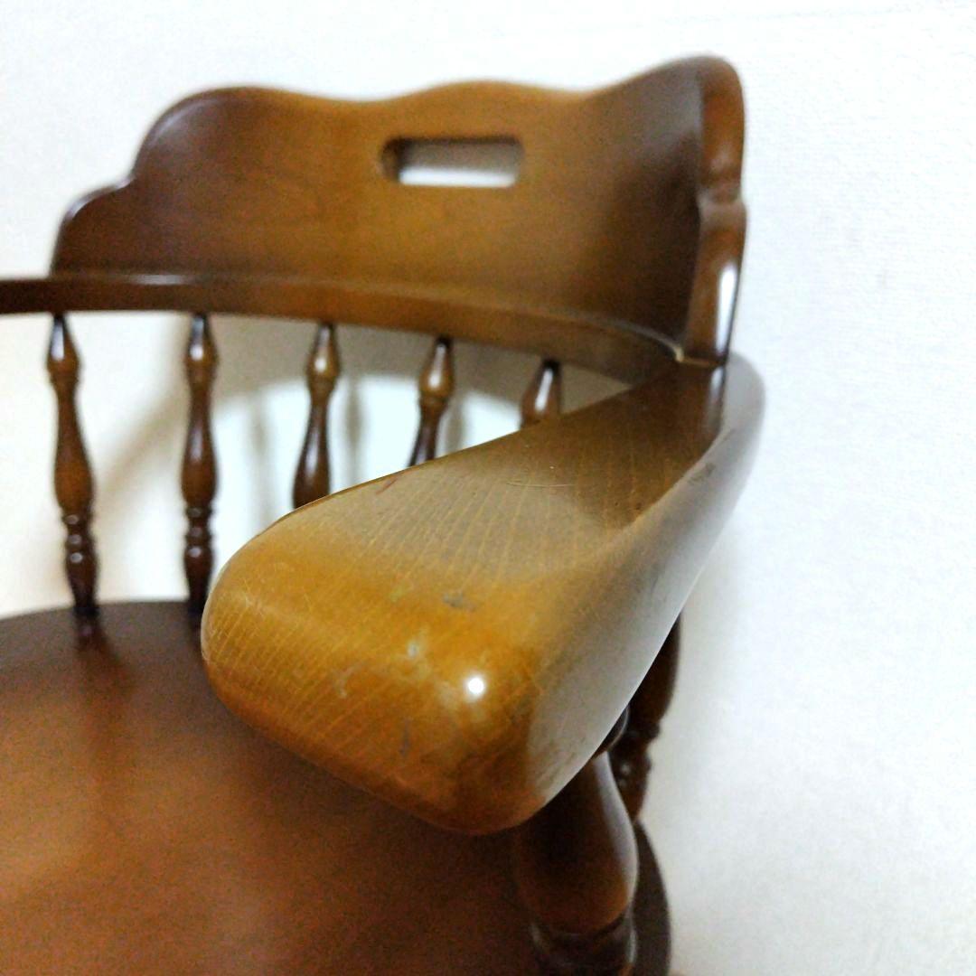 □飛騨産業　肘付ダイニングチェア・特別お値下げ【キツツキマーク】