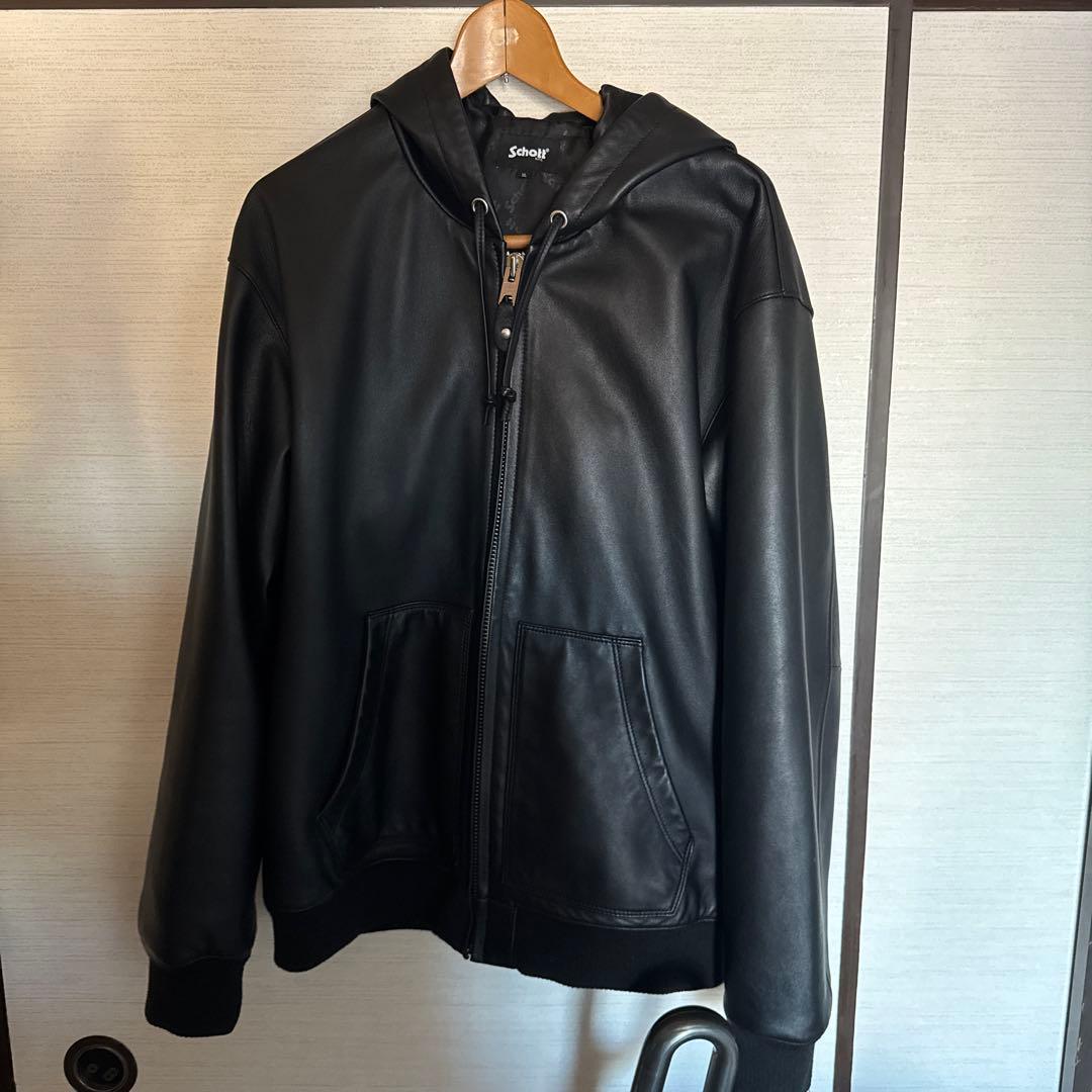schott LEATHER FULLZIP PARKA 羊革　レザー　パーカー