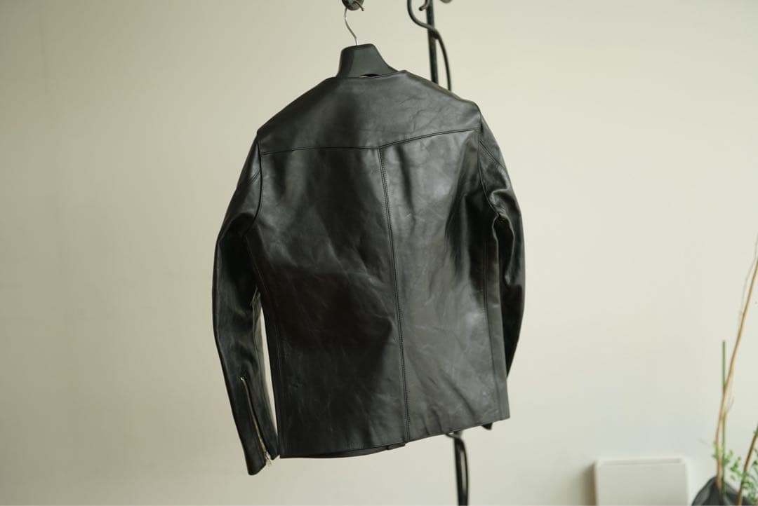 FINE CREEK＆Co. ノーカラー レザー ジャケット Bud 40