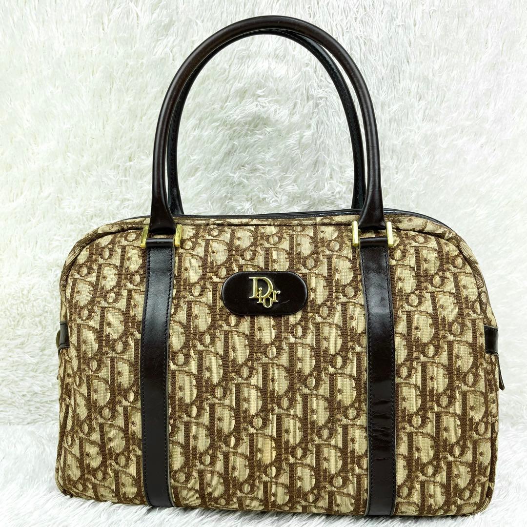 【極美品】クリスチャンディオール トロッター ロゴ金具 ボストンバッグ