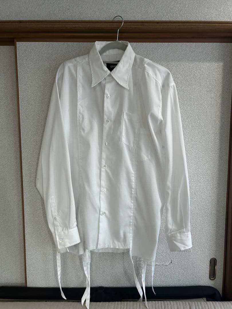 GRANCY ダメージ ドッキング デザインシャツ ホワイト M