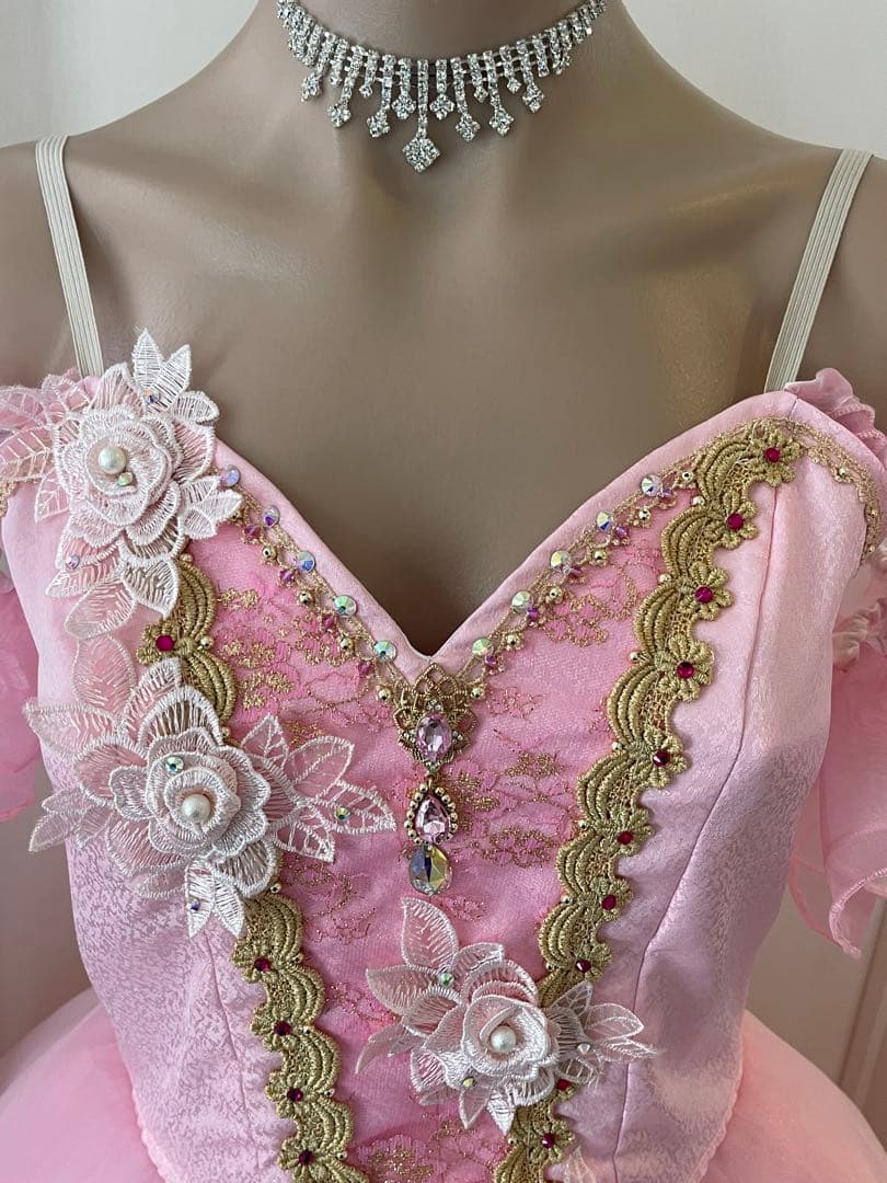 バレエ衣装 大人サイズ 花のワルツなどに 160cm前後 ティアラ.ネックレス付