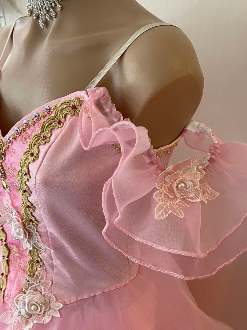 バレエ衣装 大人サイズ 花のワルツなどに 160cm前後 ティアラ.ネックレス付