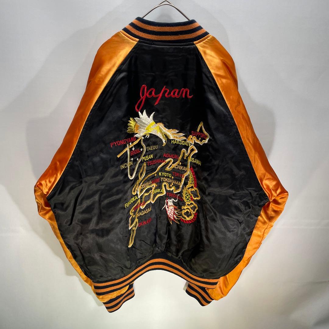 ヒューストン　サイズM 初期　漢字タグ　スカジャン　龍　鷹