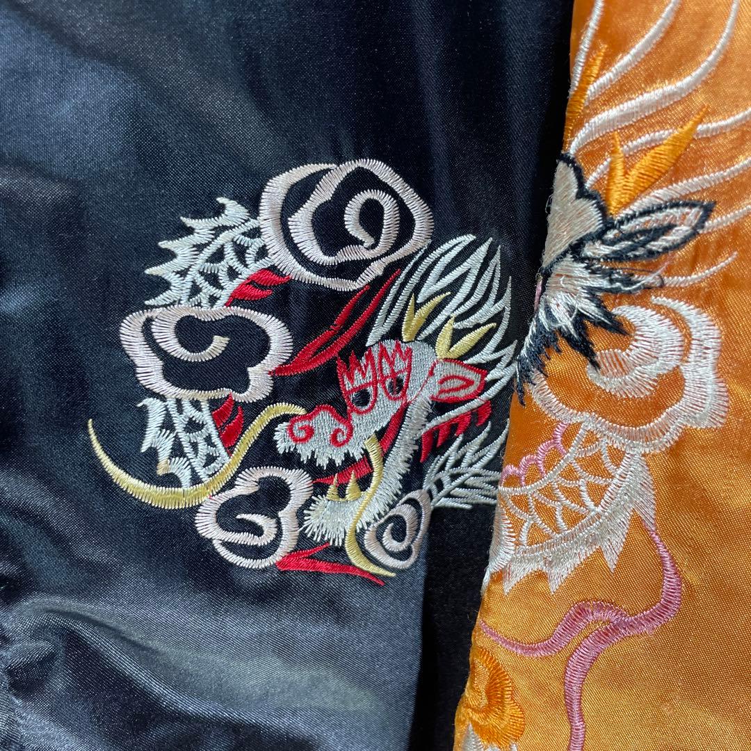 ヒューストン　サイズM 初期　漢字タグ　スカジャン　龍　鷹