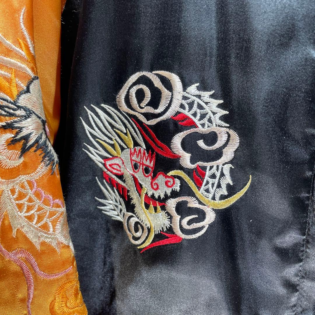 ヒューストン　サイズM 初期　漢字タグ　スカジャン　龍　鷹