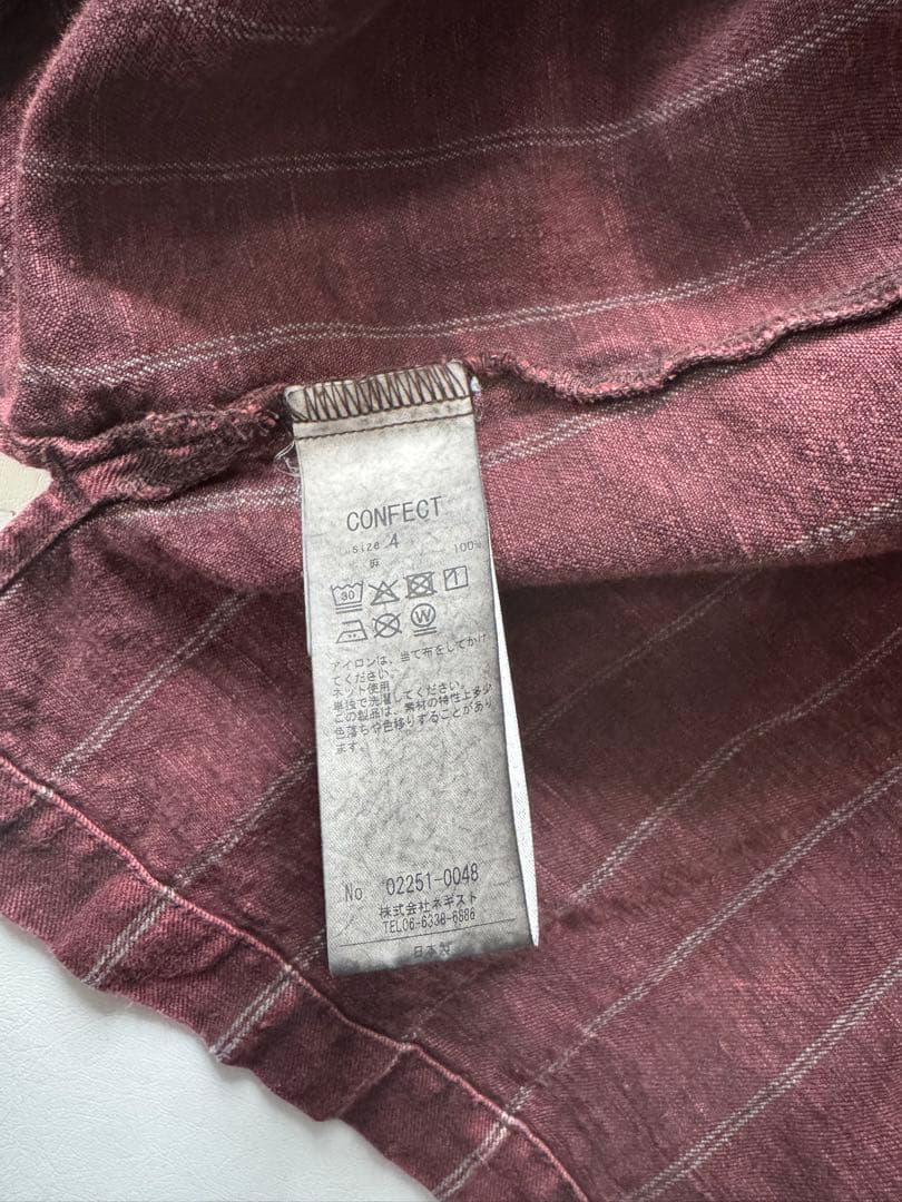 け*ろ様 CONFECT リネンデニム墨染めワークシャツ size4