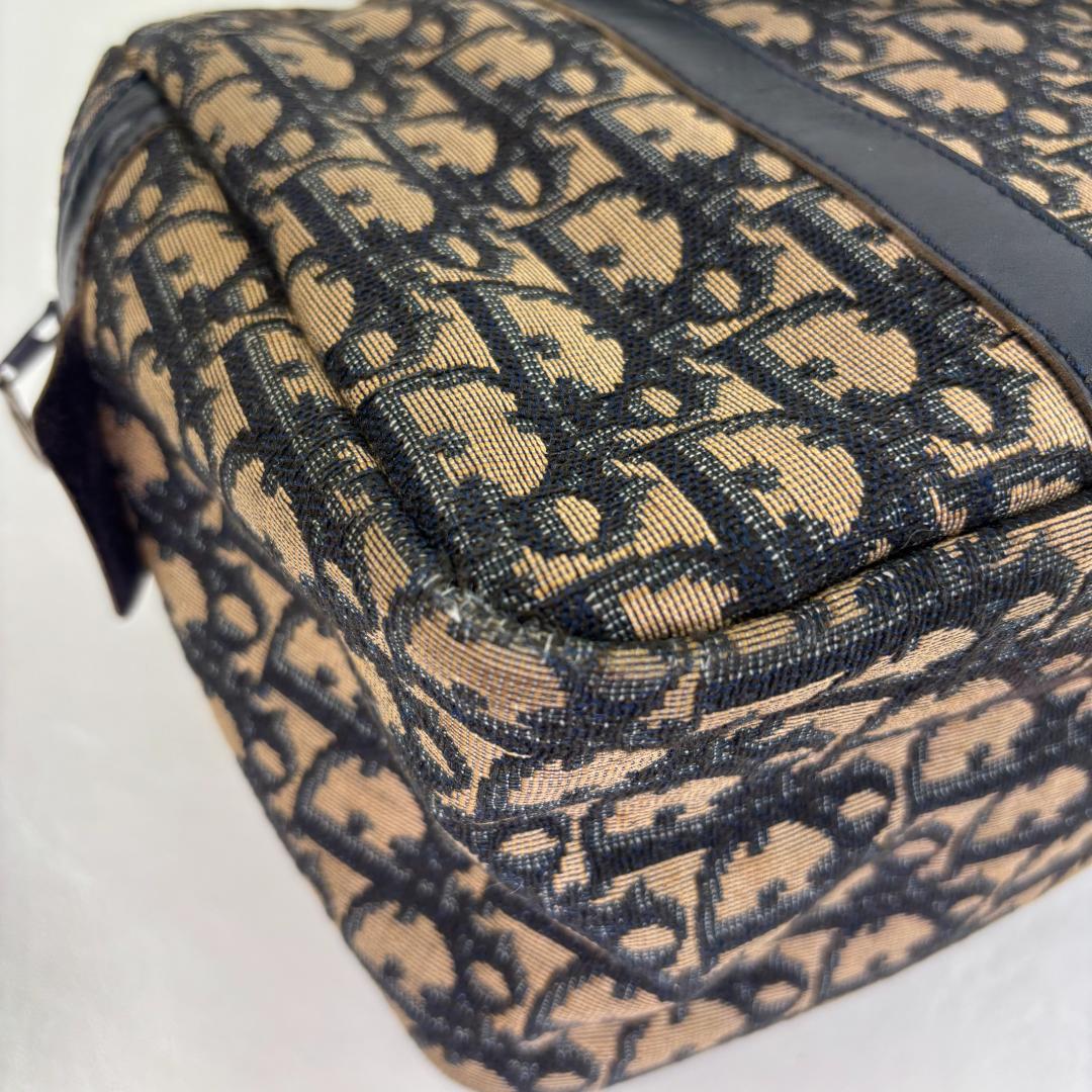 クリスチャン・ディオール トロッター キャンバス ハンドバッグ ネイビー