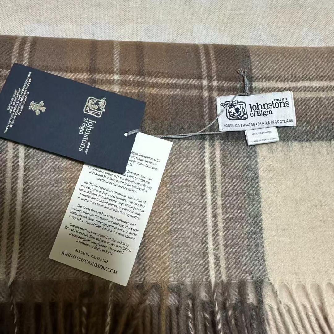 m*o様 Johnstons ジョンストンズ カシミア 大判 チェック ストール