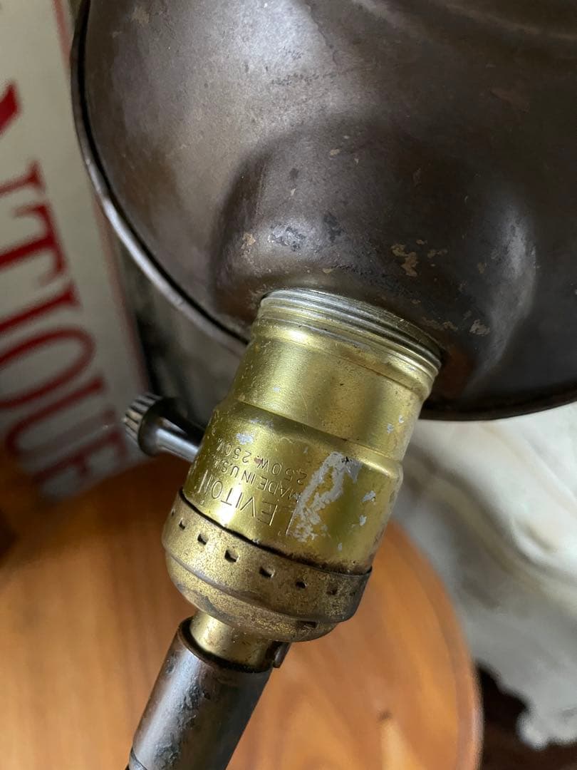 アンティーク　真鍮　グースネック　ランプ　デスク　テーブル　レア　アメリカ