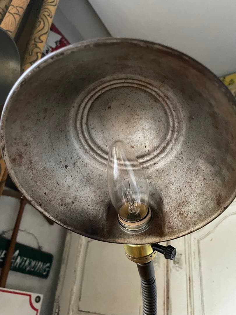 アンティーク　真鍮　グースネック　ランプ　デスク　テーブル　レア　アメリカ