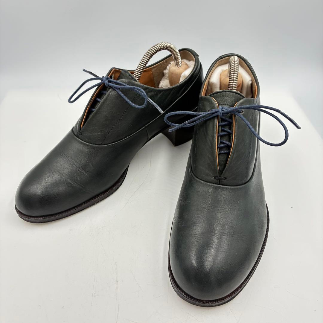 美品✨ショセ レザー レースアップ パンプス モスグリーン 23cm