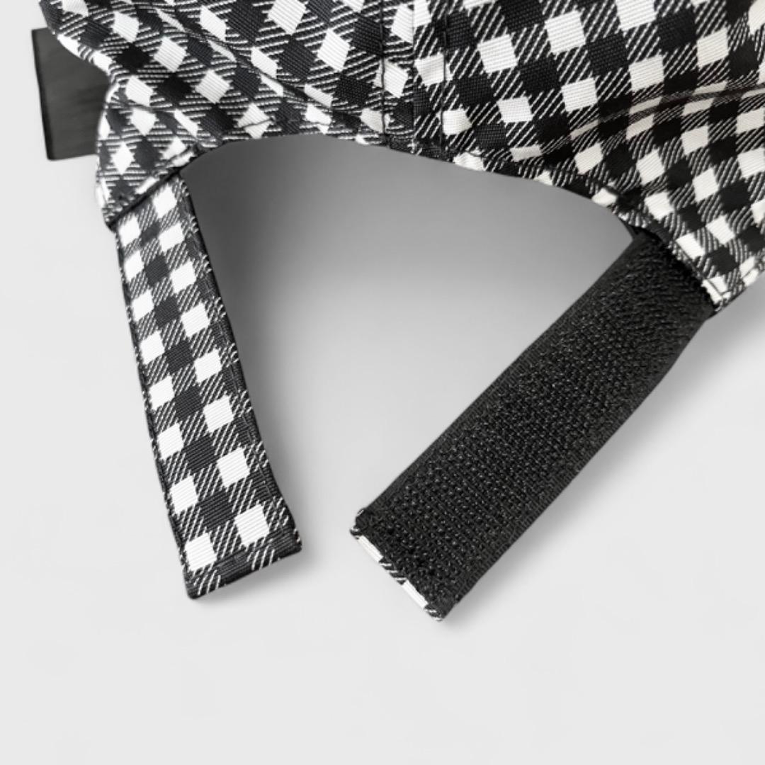 美品 ミュウミュウ キャップ ギンガムチェック 帽子 S ブラック ホワイト