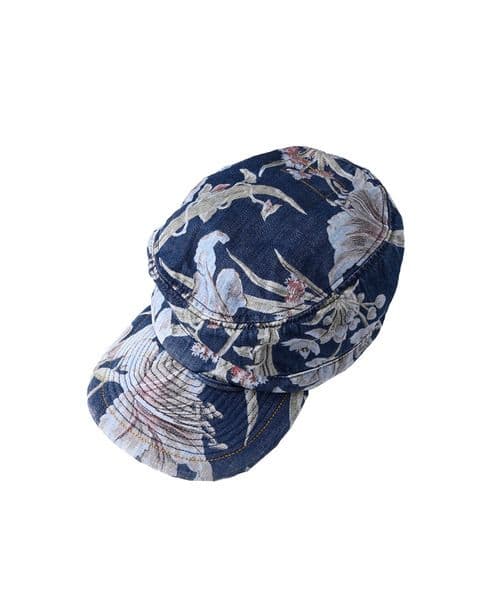 ★45R『新品未使用』ゴマデニムのリリープリントポッポキャップ