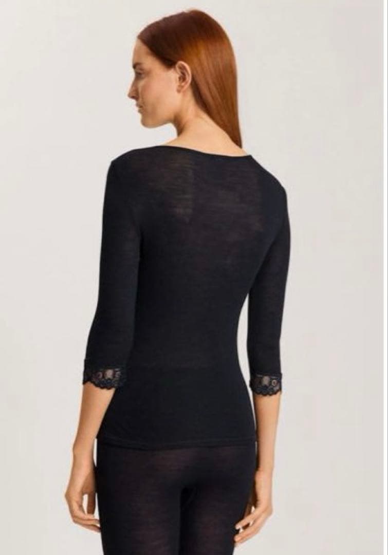 ハンロ　身生地ウール・シルク素材トップス（７分袖）　新品未使用