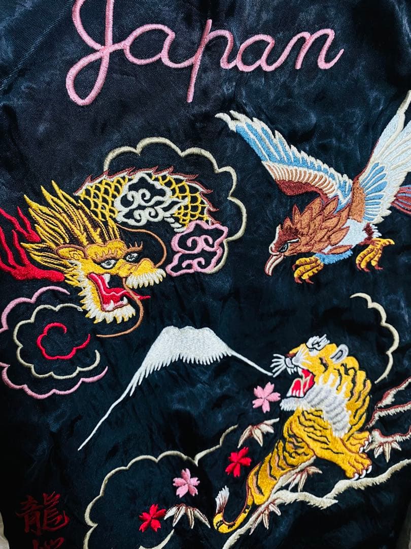 龍桜 日本限定 龍虎ワシ スカジャン ２面用 レーヨン unisex