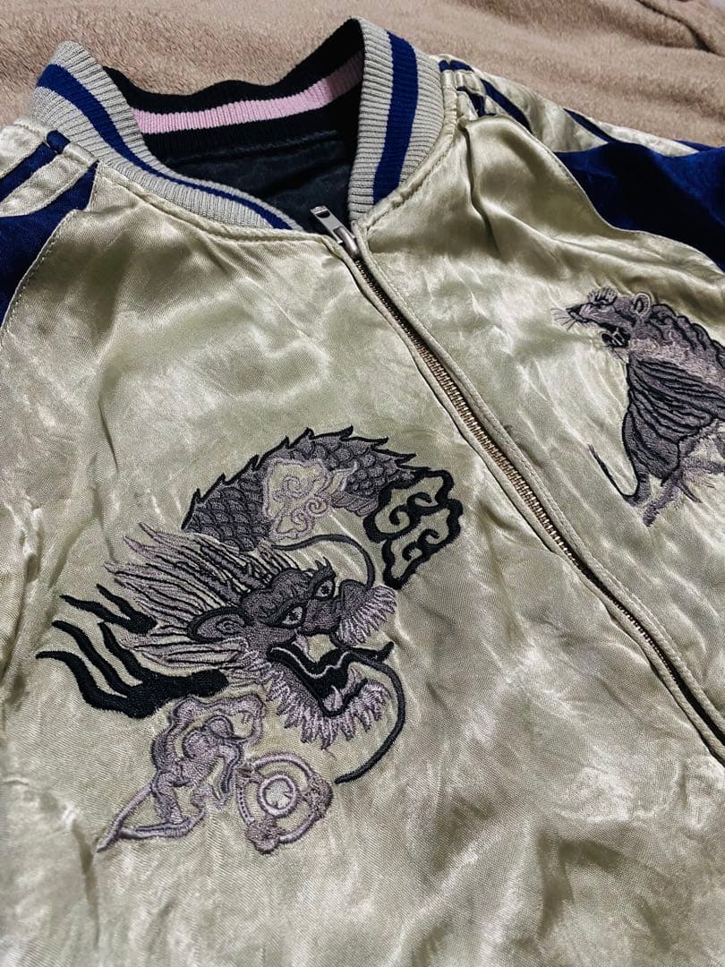 龍桜 日本限定 龍虎ワシ スカジャン ２面用 レーヨン unisex