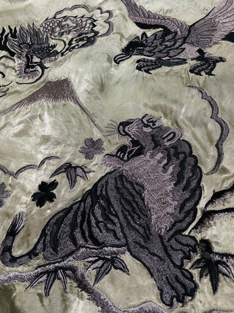 龍桜 日本限定 龍虎ワシ スカジャン ２面用 レーヨン unisex