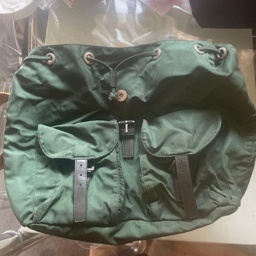 PRADA グリーン リュック確実正規品