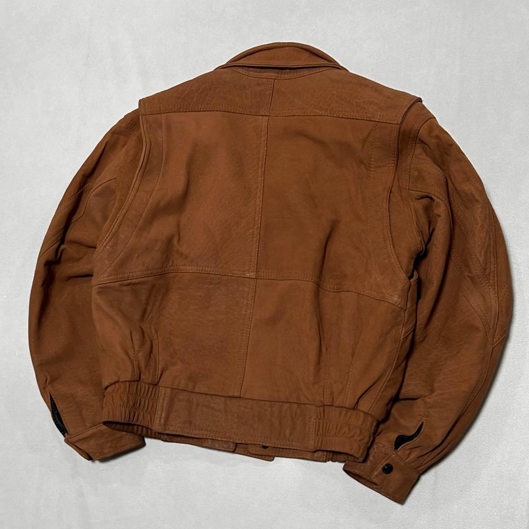 90s オーストラリア製 ベロア レザー ボンバージャケット ボックスシルエット