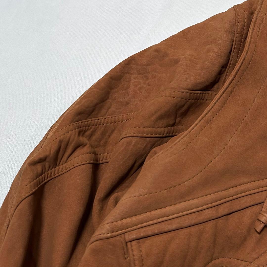 90s オーストラリア製 ベロア レザー ボンバージャケット ボックスシルエット