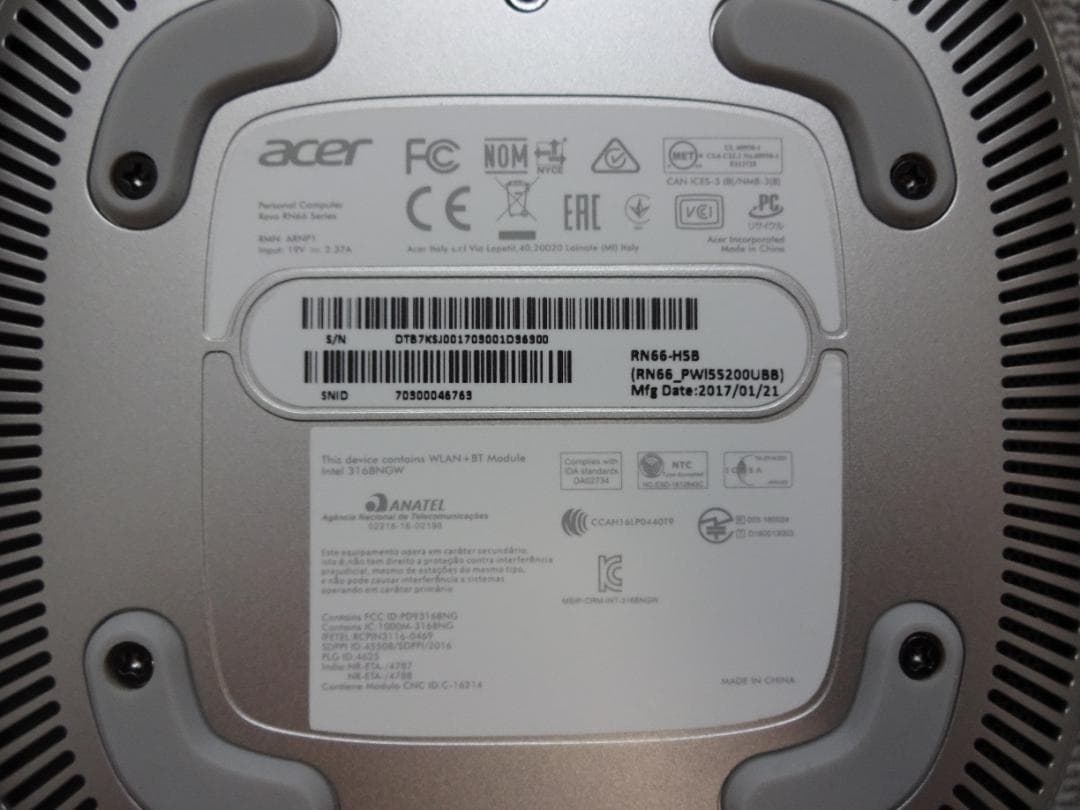 ミニPC Acer RN66-H5B 動作未確認品